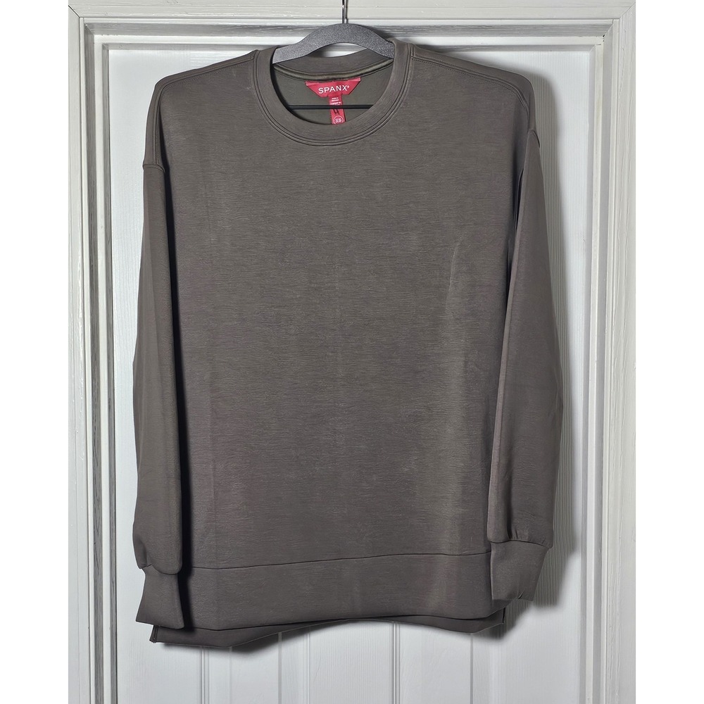Spanx AirEssentials Crewneck‎ Tunic Sweatshirt Women's Size XS Mineral